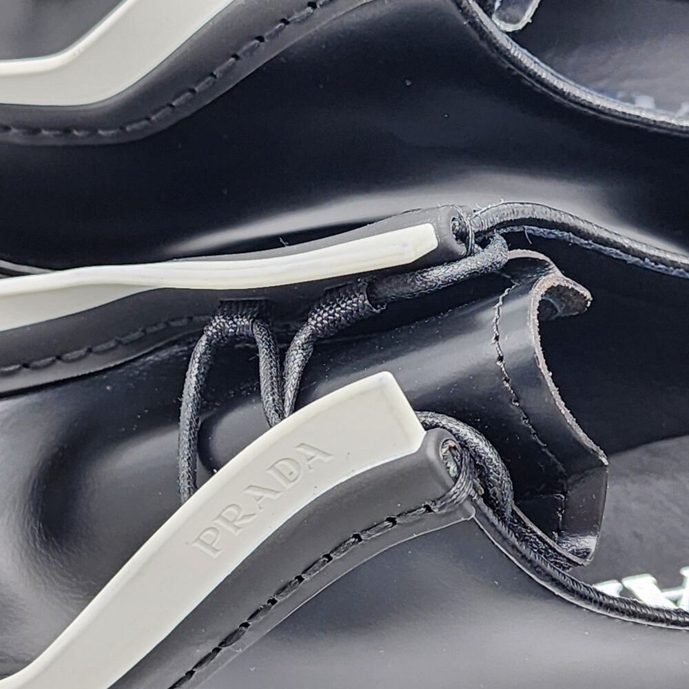 Prada Diapason Opaque Derby Shoes in Black Brushed Leather EU 36.5 US 6.5 $1250 - Picture 8 of 9